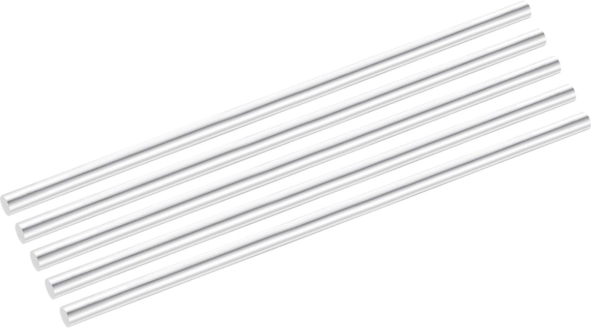 5 stuks 7 x 200 mm aluminium ronde staaf diameter ronde aluminium stangen aluminiumlegering, 6061 roestvrij staal massief draaibankstang, lager voor industrie, doe-het-zelf handwerk, zilver