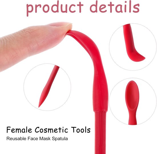 Spatels Make-up, Siliconen Cosmetische Spatel, Herbruikbare Make-up Spatels, Mini Spatel voor Cosmetica Set voor Cosmetische Flessen en Keukenpotten (3 Kleuren) — afbeelding 4