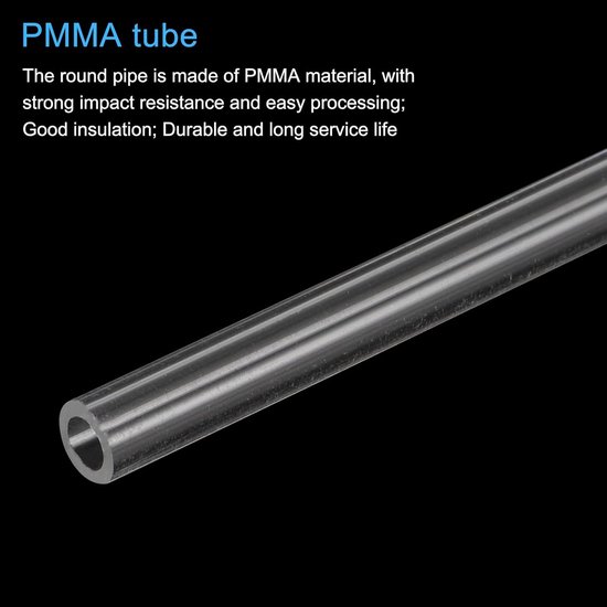 Transparante pvc-buis, 2 stuks, binnendiameter 4 mm diameter, 6 mm, lengte 350 mm, acryl kunststof buis voor lampbouw, staande lampen, meubels — afbeelding 3