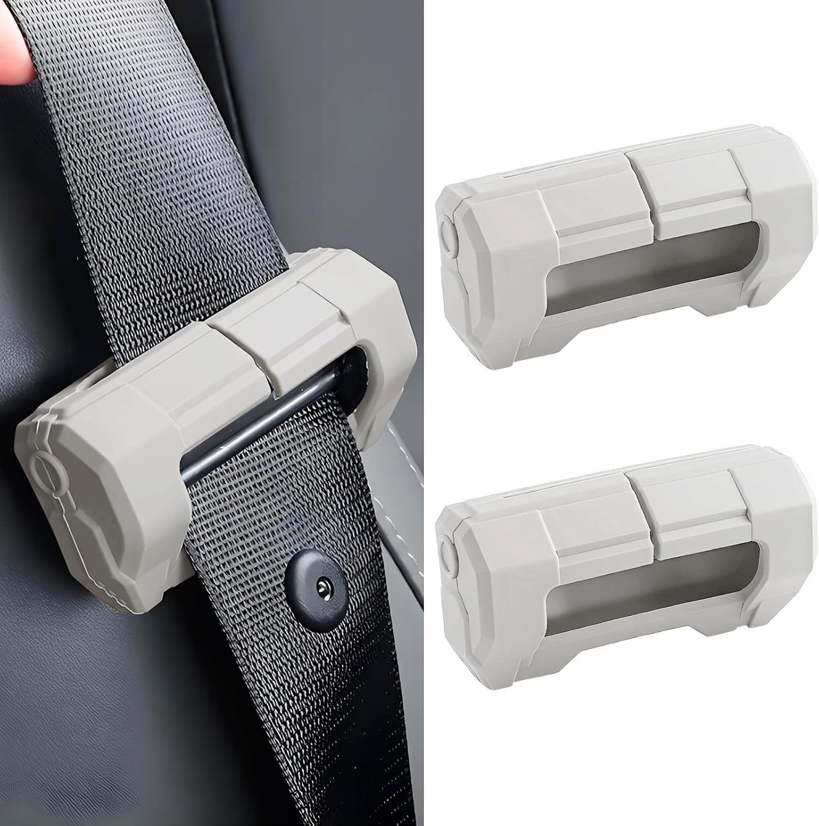 2 stuks autoveiligheidsgordel-gespafdekkingen, krasbestendige siliconen veiligheidsgordelclips voor bestelwagen, vrachtwagen, SUV, beschermhoes tegen slijtage, robuuste autoaccessoires (wit)