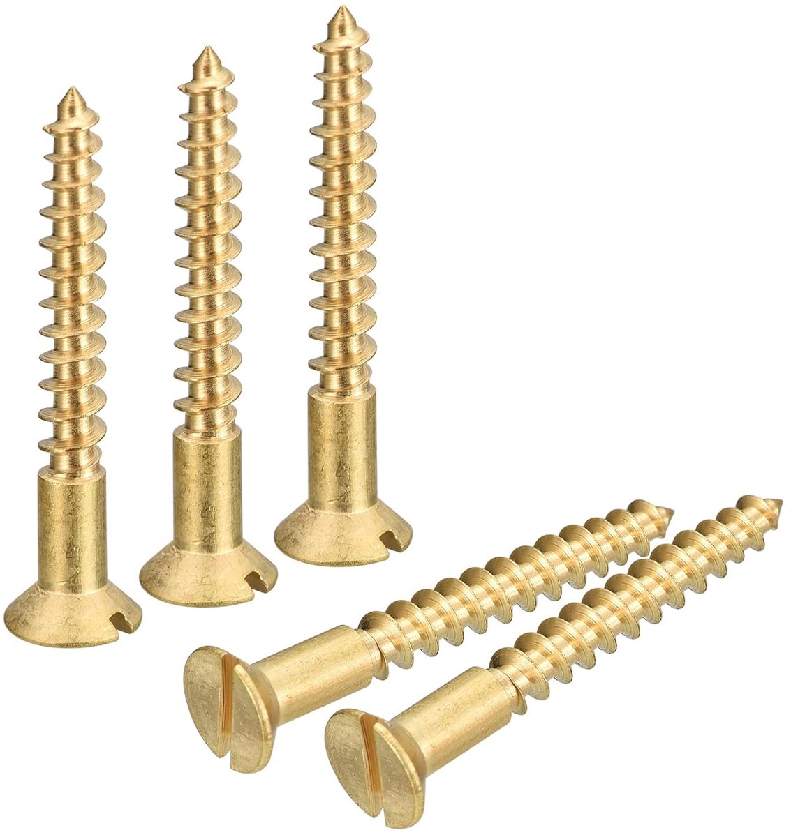 Houtschroeven, 8 stuks, M4 x 30 mm, sleufaandrijving, verzonken kop, zelftappende schroef voor houtbewerking en meubels