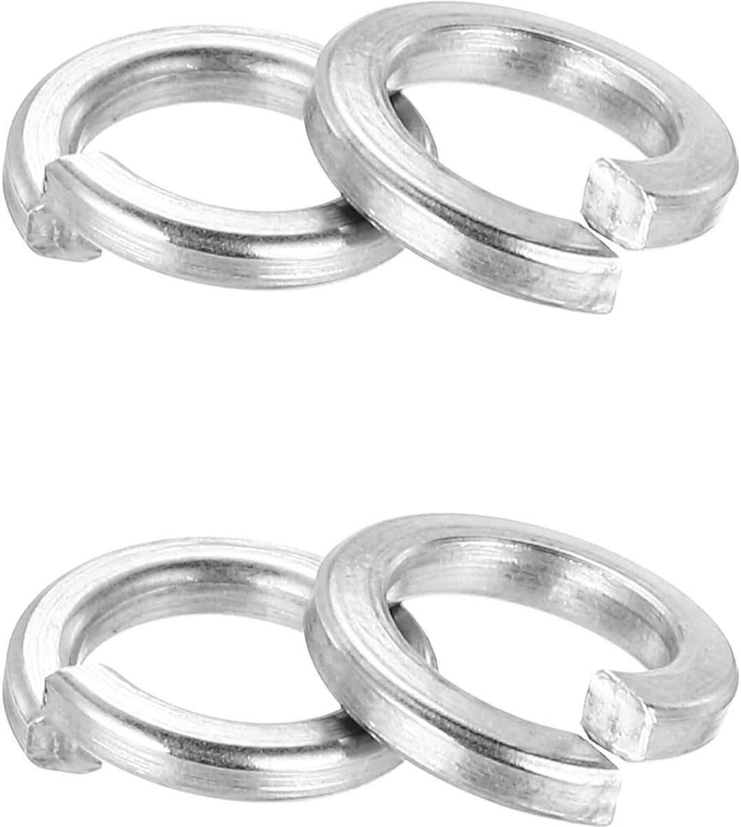 Splijtschijven, M6 veerschijven, 304 roestvrijstalen vergrendelingsringen, assortiment, kit voor schroeven, bouten, zilver, 50 stuks
