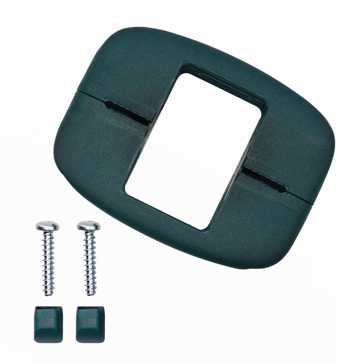 (3 stuks) Groene kunststof klemmen, rechthoekig 40 x 60 mm middenklemmen voor schuttingpalen, houders voor gelaste gaaspanelen, kleur RAL 6005