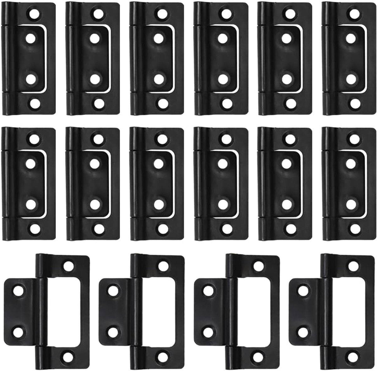 16 Stuks Houten Deurscharnier van IJzer Zwart Kogellager voor Huishoudelijke Meubels Houten Deur Lade Houten Kast, 51×25MM