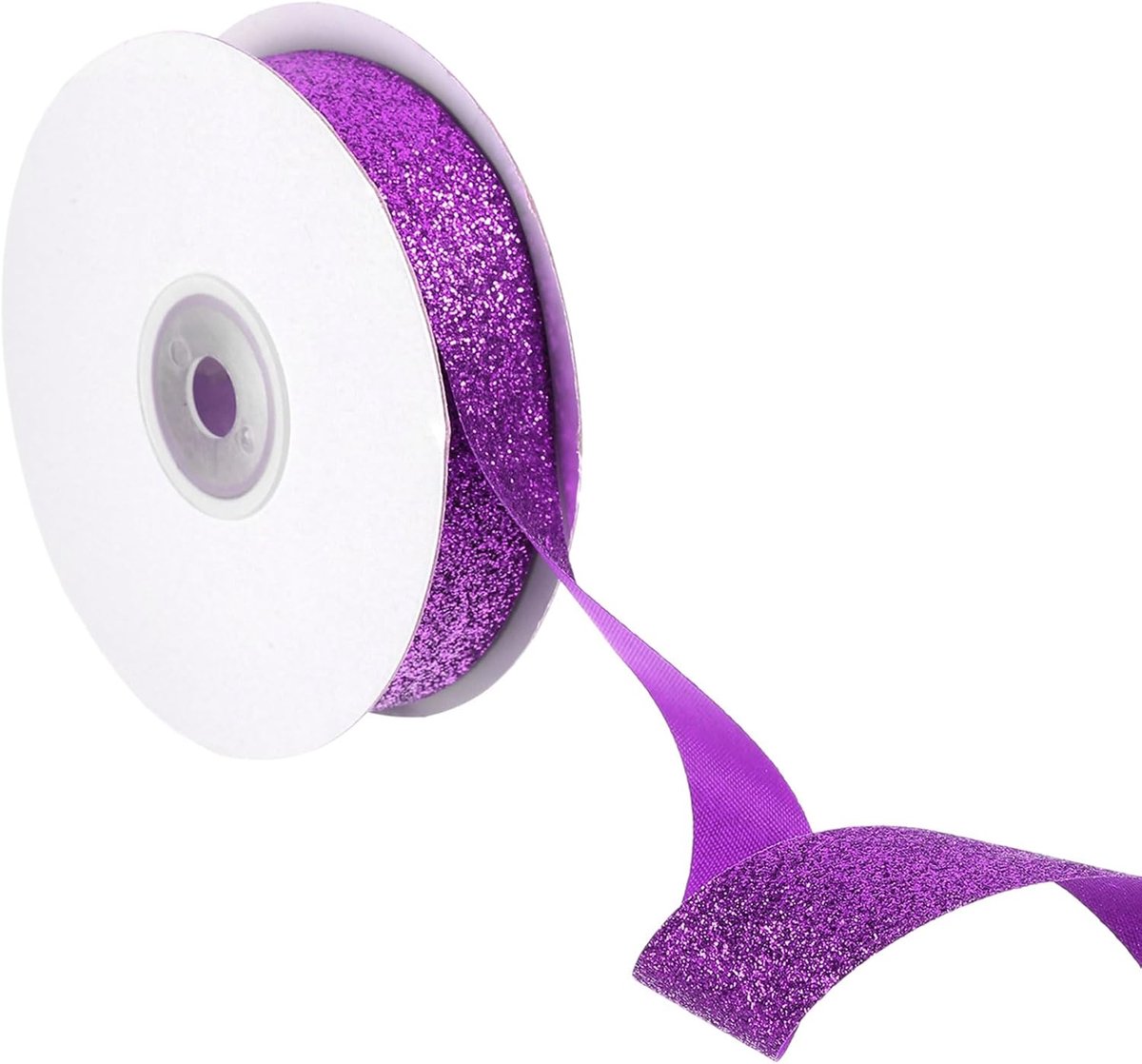 Glanslint, 25 yards x 7/8" paars polyester metallic glitterlint cadeaulint voor kerstfeest bruiloft decoratie DIY knutselen