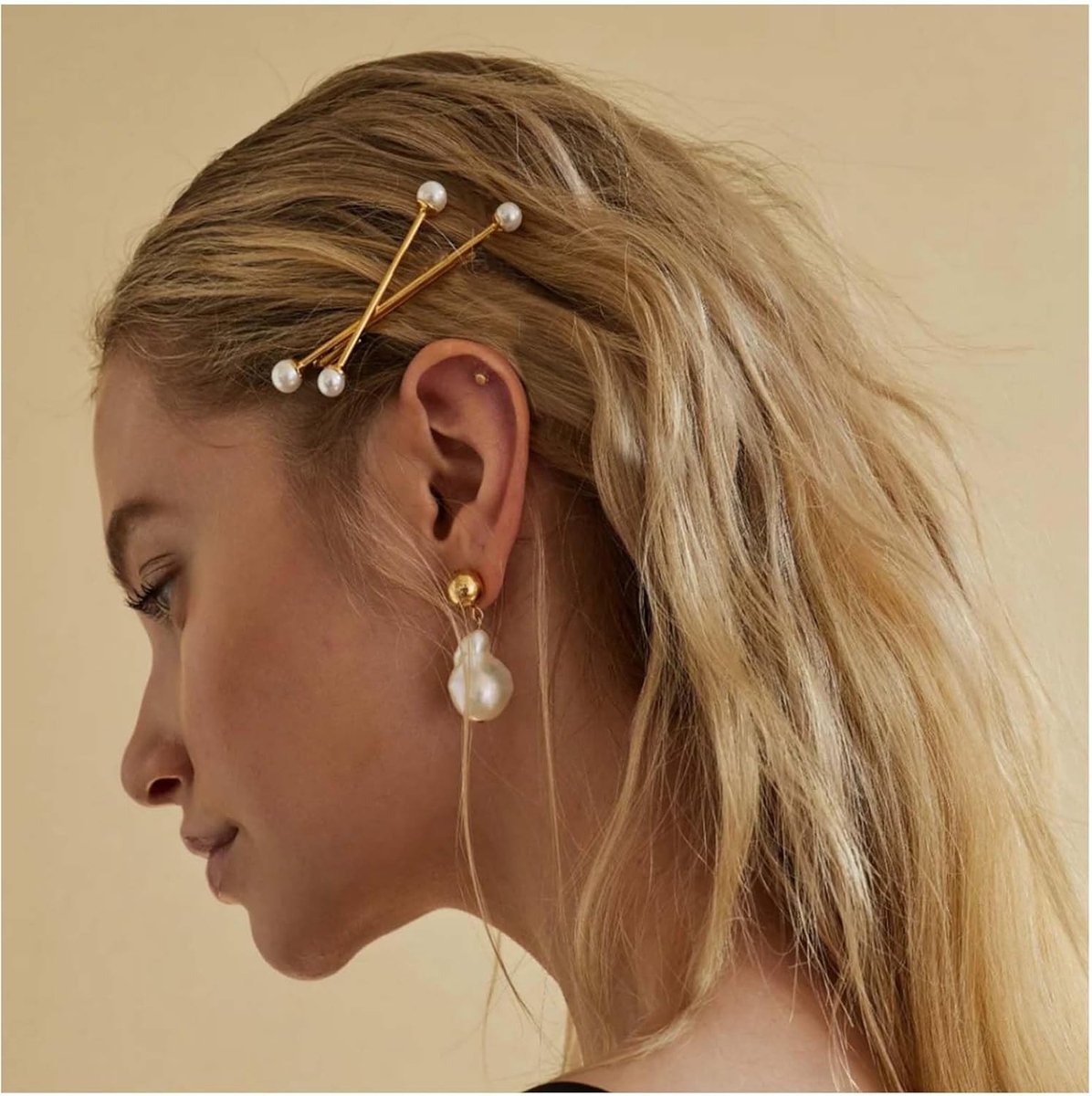 gouden bobby pin haarspeld parel haarspeld haarspeld metaal X-vorm haarspeld vintage geometrische haarspelden hoofddeksel decoratieve haaraccessoires