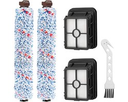 Borstelrol, filteraccessoires, compatibel met 2 multifunctionele borstelrollen, 2 reservefilters, Milti-surface borstel voor Bissell CrossWave 1866, 17132, 2225N, 2582N, nat-/droogzuiger
