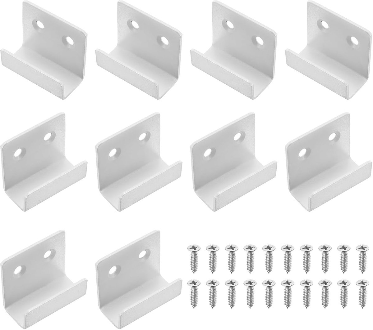 10 stuks roestvrijstalen tegelhouders, tegeldisplay, wandhouder, montagebeugel, wandhaak, montagehoek voor spiegel, fotolijst, wit (binnenbreedte 15 mm)
