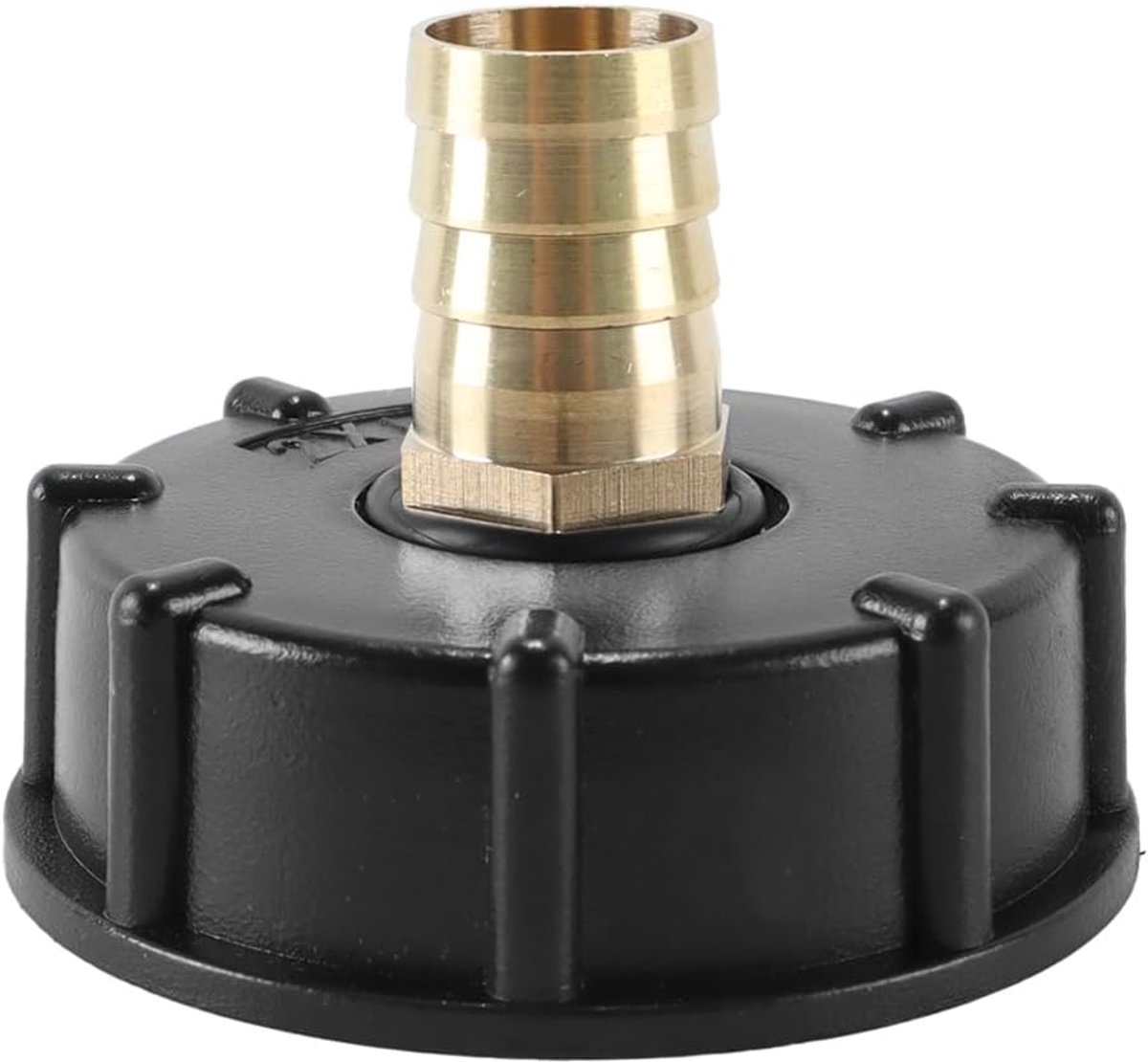 IBC-tankadapter met afdichtring, S60x6, 3/4" (20 mm) messing slangaansluitfitting, vervangende kleponderdelen