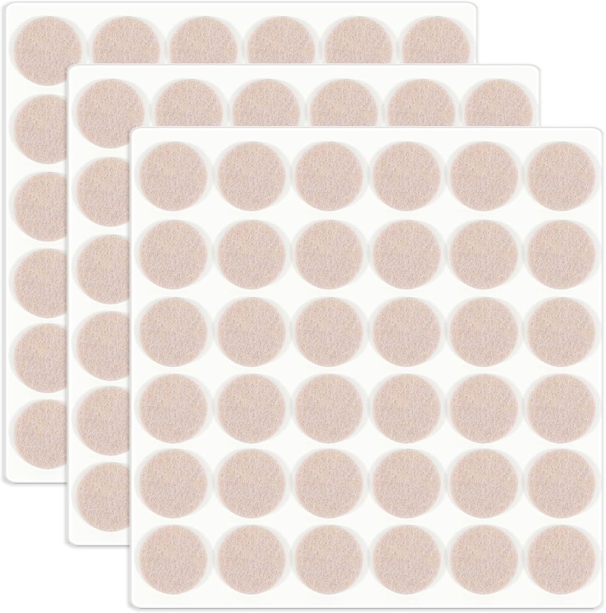 Viltglijders, 15 mm, 108 stuks, zelfklevend, meubelglijders, 3 mm dik, stoelglijders voor thuis op vloerbescherming (beige)