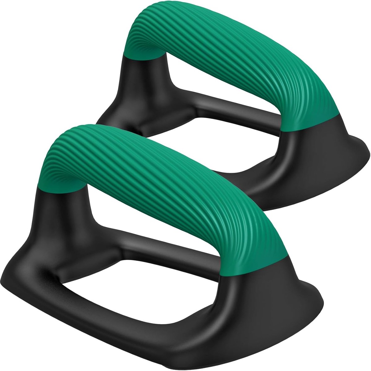 Push-upstangen, push-ups met verdikte zachte kunststof handgreep, stabiele en antislip basis, push-ups perfect voor vloerkrachttraining (E: zwart en groen)