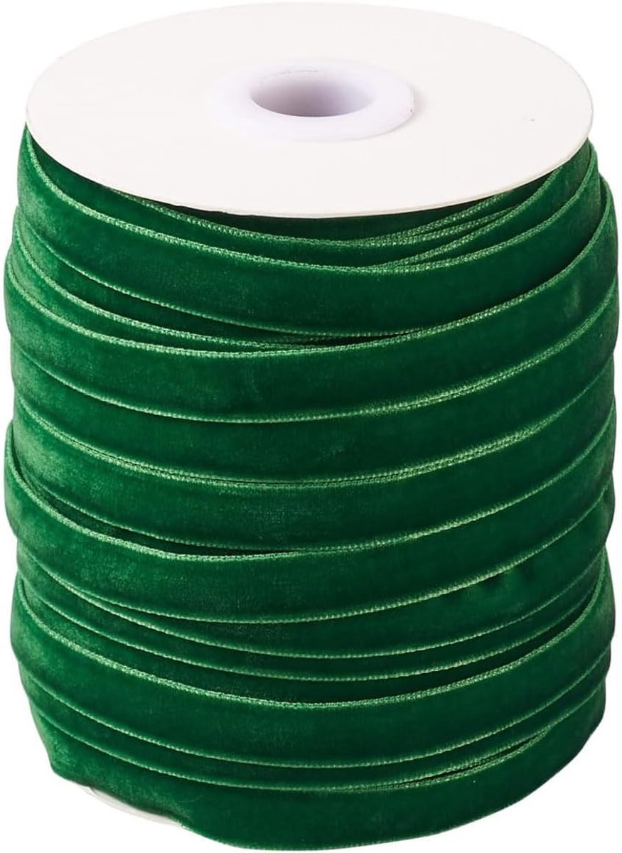 10 meter fluwelen band, 10 mm, fluwelen boord, kerstband, sieradenlint, sierband, sierboord, sierboord (groen)