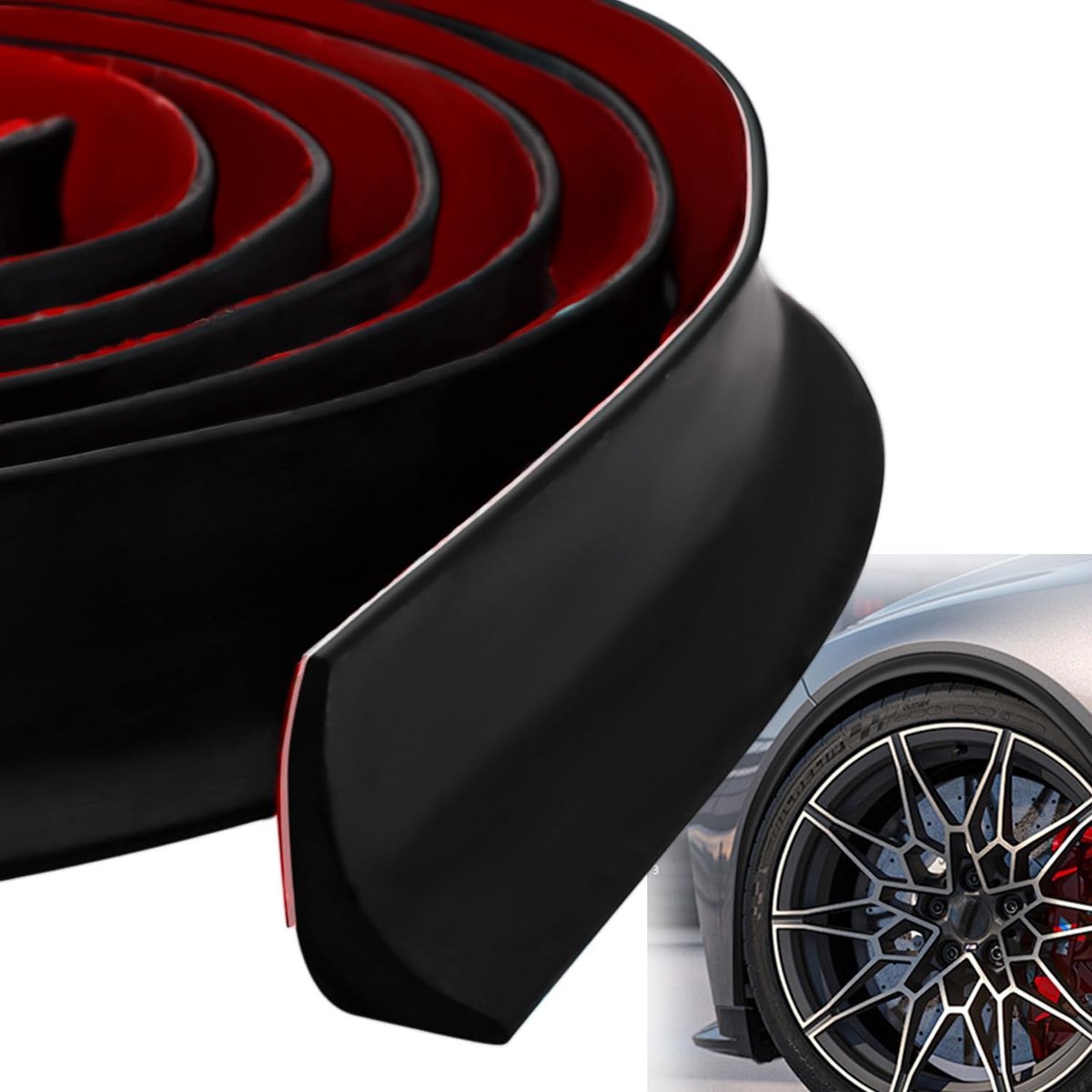 Spatbordverbreders universele wielkastverbreders wielkastverbreders 3Meter wielkastverbreders wielkastverbreders voor auto beschermer en decoratie rubber zwart | Auto wiel spatbord auto rubber spatbord voor auto SUV terreinwagen