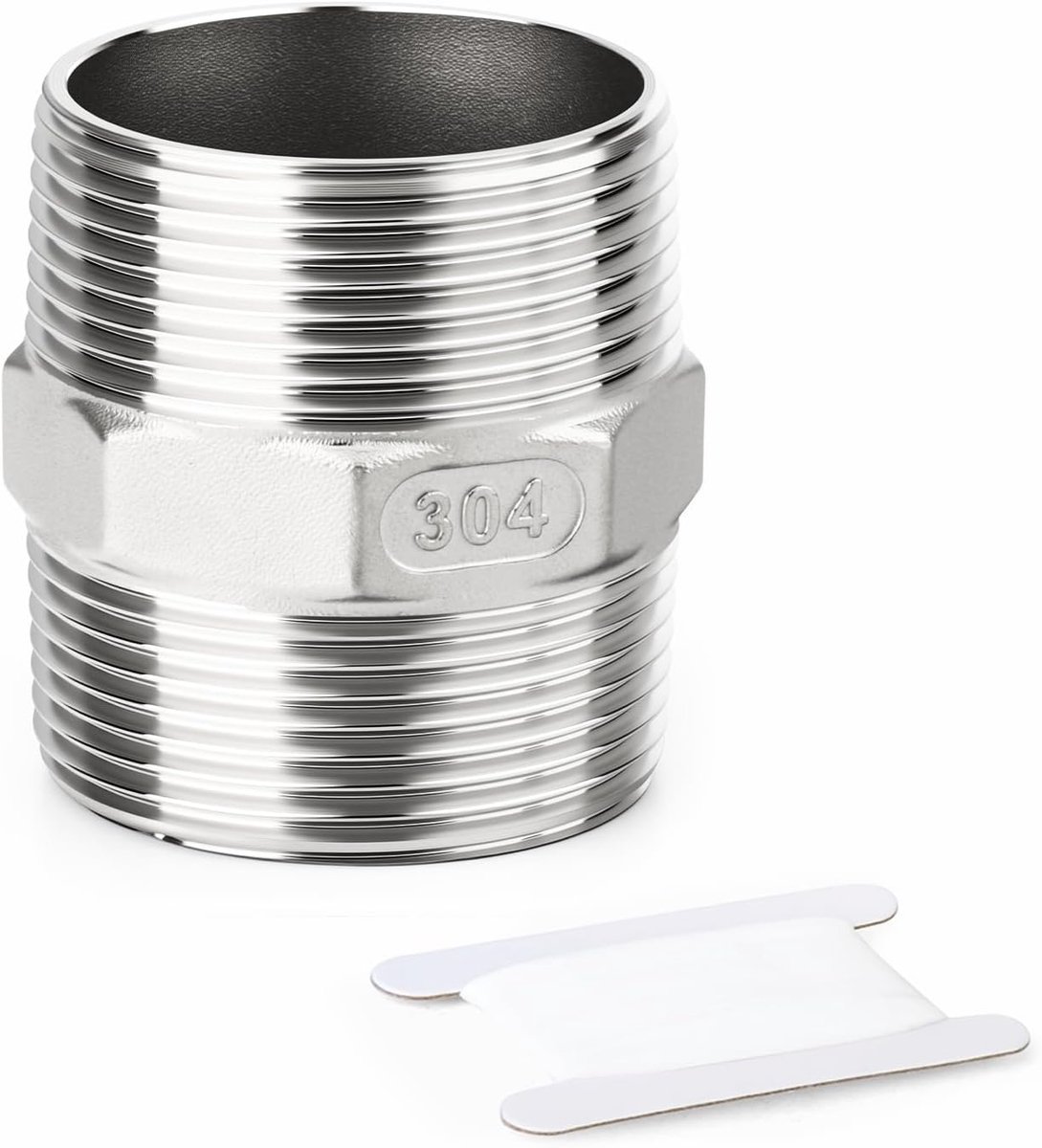 1 stuk 4" mannelijke naar 4" mannelijke BSP-schroefdraad 304 roestvrijstalen zeskantnippel-buisfittingen, rechte connectoradapterfitting