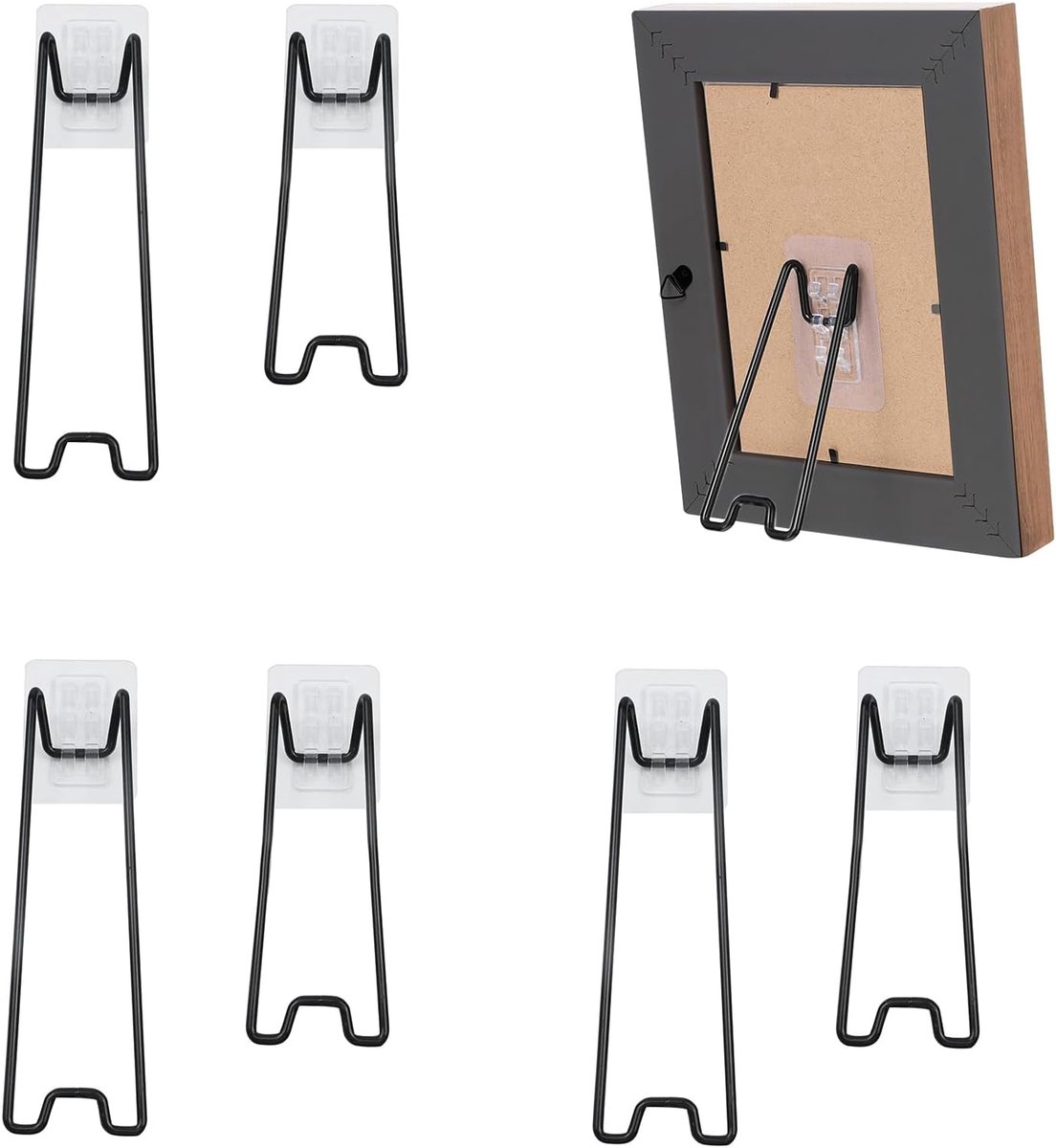 6 stuks, met zelfklevende tabletop, fotolijst, display, staand, metalen fotolijsthouder, 2 maten: 13 cm, 18 cm