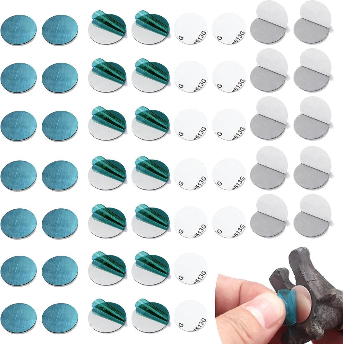 50 Zelfklevende Metalen Plaatjes Voor Beeldjes,for Tonie Zelfklevende Basis Voor Magnetische Beeldjes,Roestvrij Staal,Rond,20mm,Met Lijm Die Geen Resten Achterlaat,Niet-Magnetisch