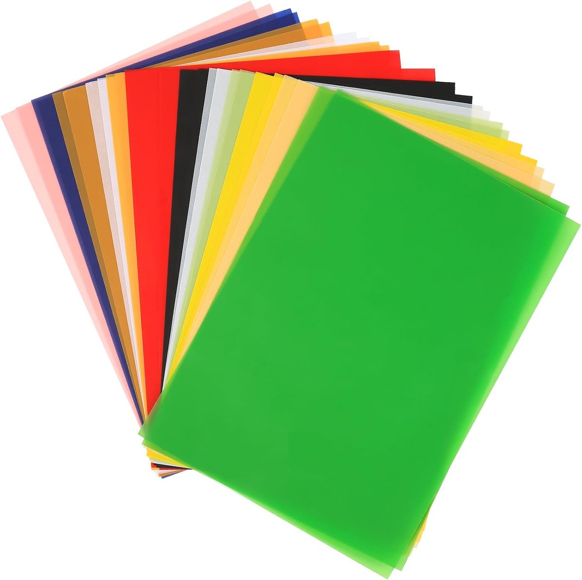 24 stuks transparant papier, kleurrijk papier, A4, 12 kleuren, transparant papier, bedrukbaar, perkamentpapier om te knutselen, lantaarnpapier, knutselpapier, transparant, gekleurd papier, A4, om te