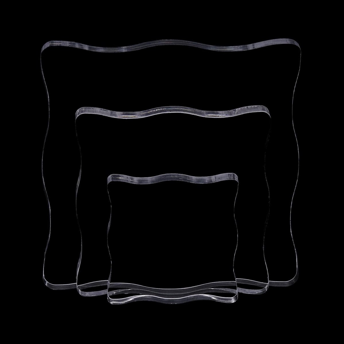 3 stuks acryl stempelblok voor siliconen stempels, vierkante acrylblokken, stempelset met rasterlijnen, acryl stempelblok voor siliconenstempels, scrapbooking