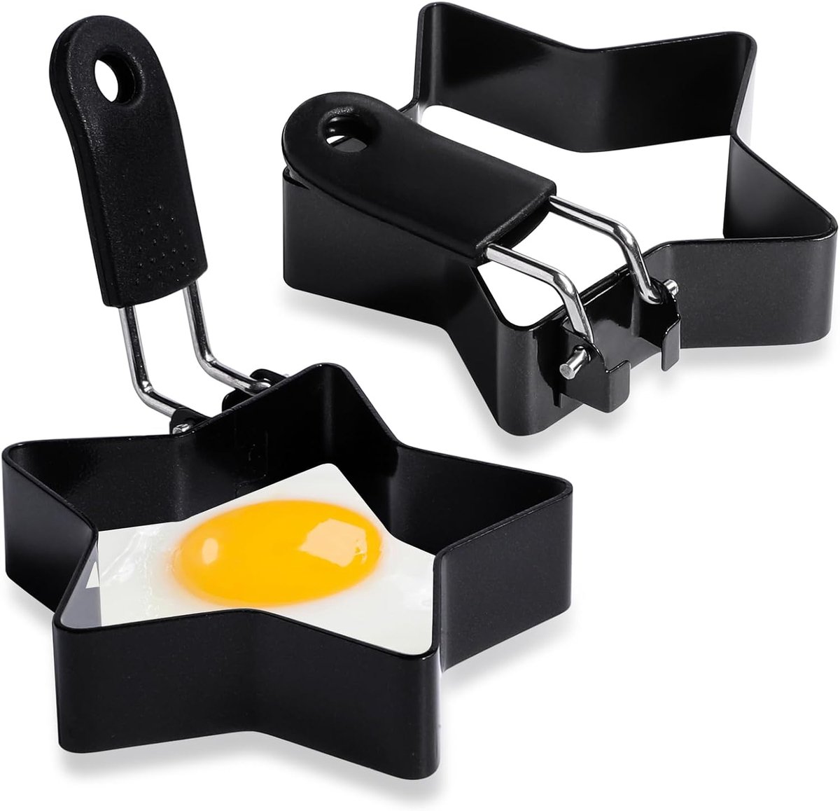 roestvrij staal, 2 stuks, eivorm, spiegeleivorm voor de pan, omlettenpan (S2)