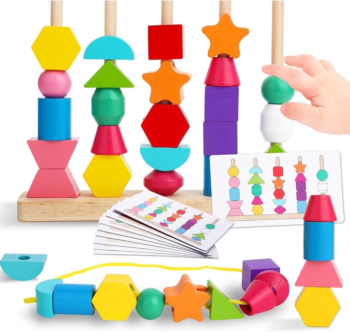 Montessori Speelgoed vanaf 2, 3, 4, 5 jaar, houten speelgoed, sorteerspel, speelgoed vanaf 2, 3, 4, 5 jaar, jongens en meisjes, kinderspeelgoed, motoriekspeelgoed, educatief spel, cadeau