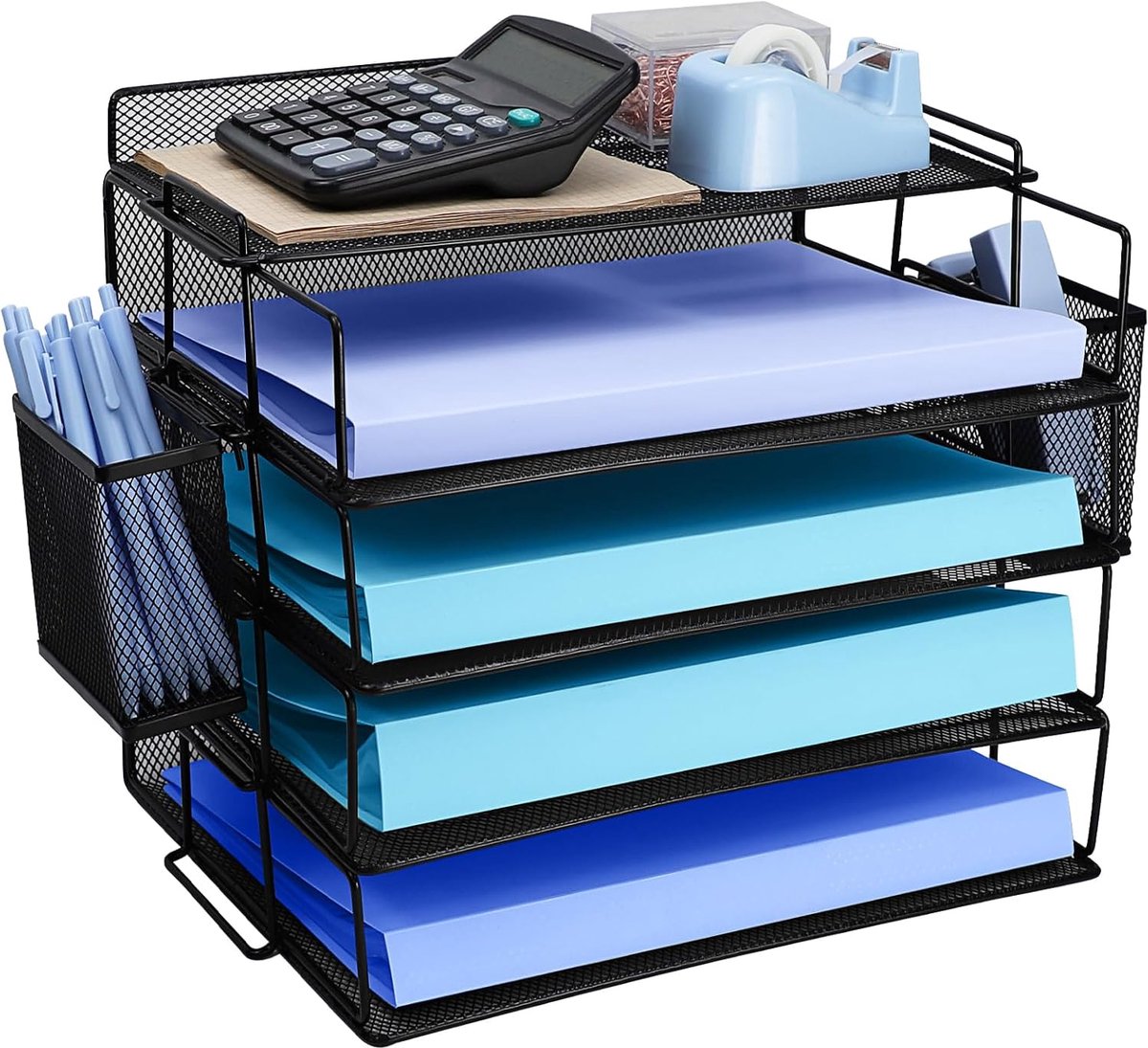 Brievenlade, archieflade voor kantoor, papierlade bureauorganizer, papierlade, map voor archivering, bureau-opgeruimde organizer A4, bestandsdocumenthouder voor thuiskantoor, school