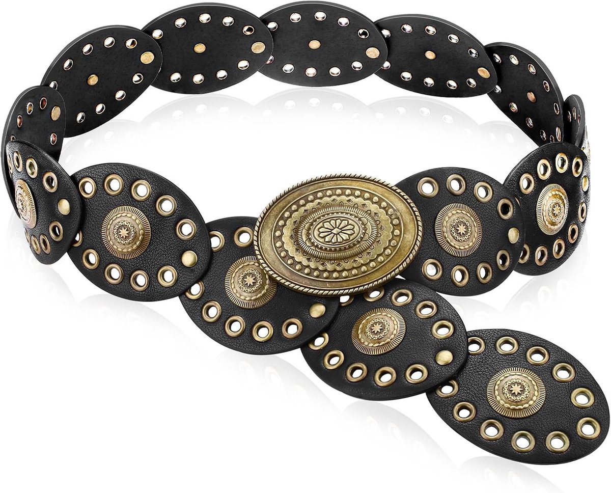 lederen schijf riem, vintage taille riem, westerse stijl vrouwen riemen, bruine riem vrouwen, mode riemen voor vrouwen