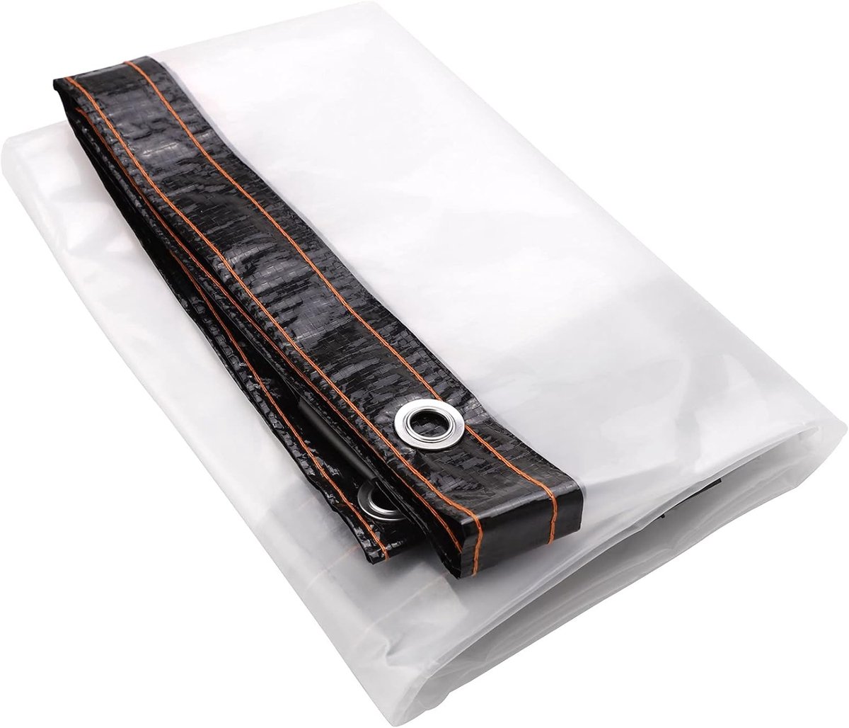 zeildoek Waterdicht, Helder zeildoek met doorvoertules Transparant zeildoek met doorvoertules 1,5M 2M 2,5M Patio Kiphok Tuin Gazebo Bescherming Winddicht Winter Kas Anti-scheurtjes