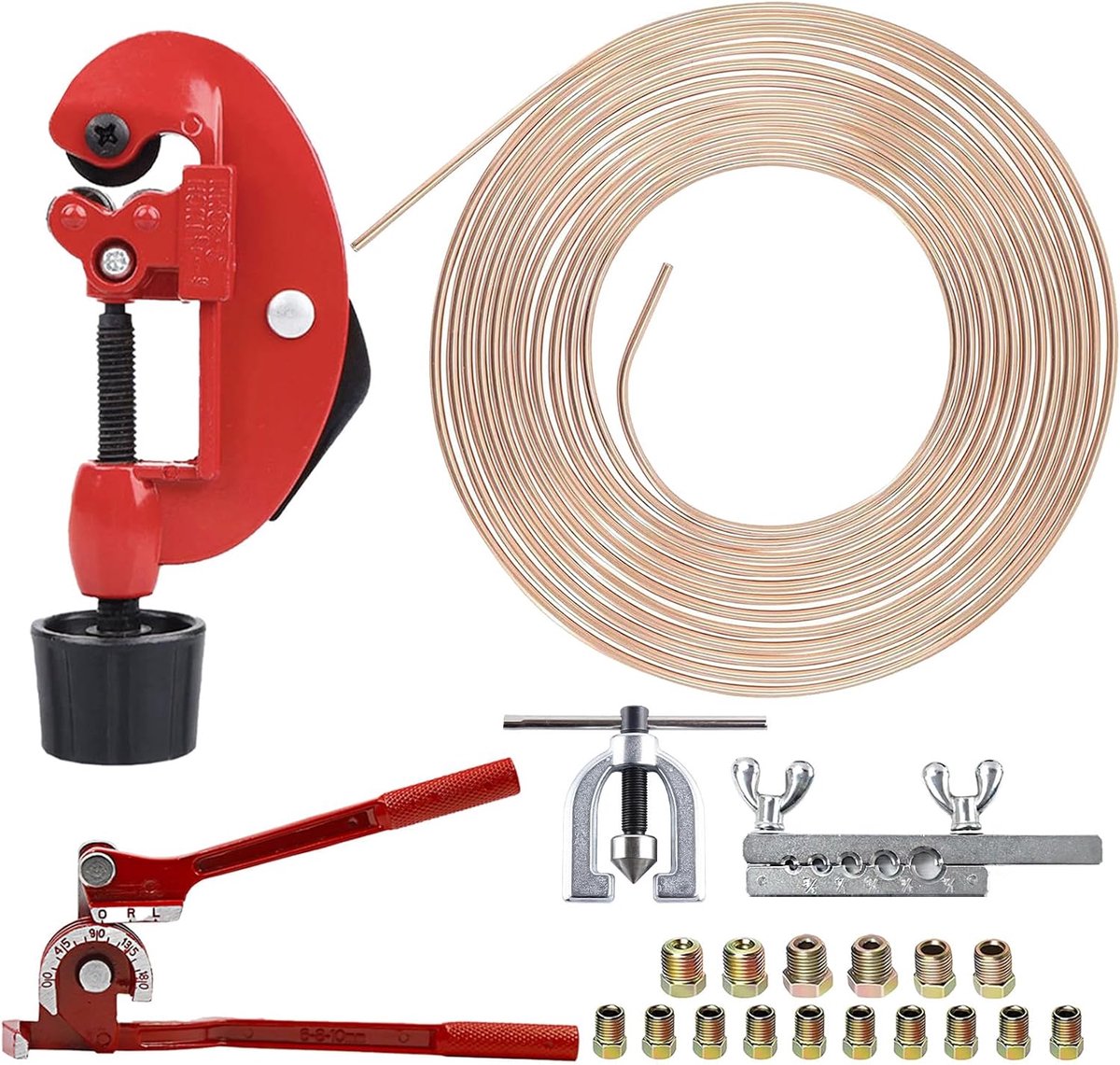 25 voet auto rol pijp spoel dubbel flensgereedschap auto rem lijn reparatie accessoires