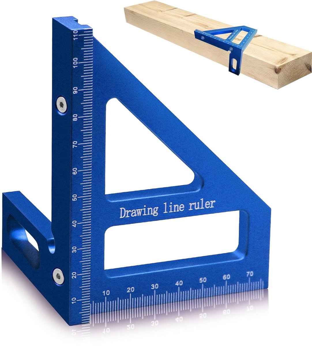3D Houtbewerking Vierkante Gradenboog, Driehoek Heerser Scriber, 45/90 Graden Timmerman Vierkante Aluminium Mijter Houtbewerking Liniaal, Hoge Precisie Layout Multifunctioneel Meetinstrument voor