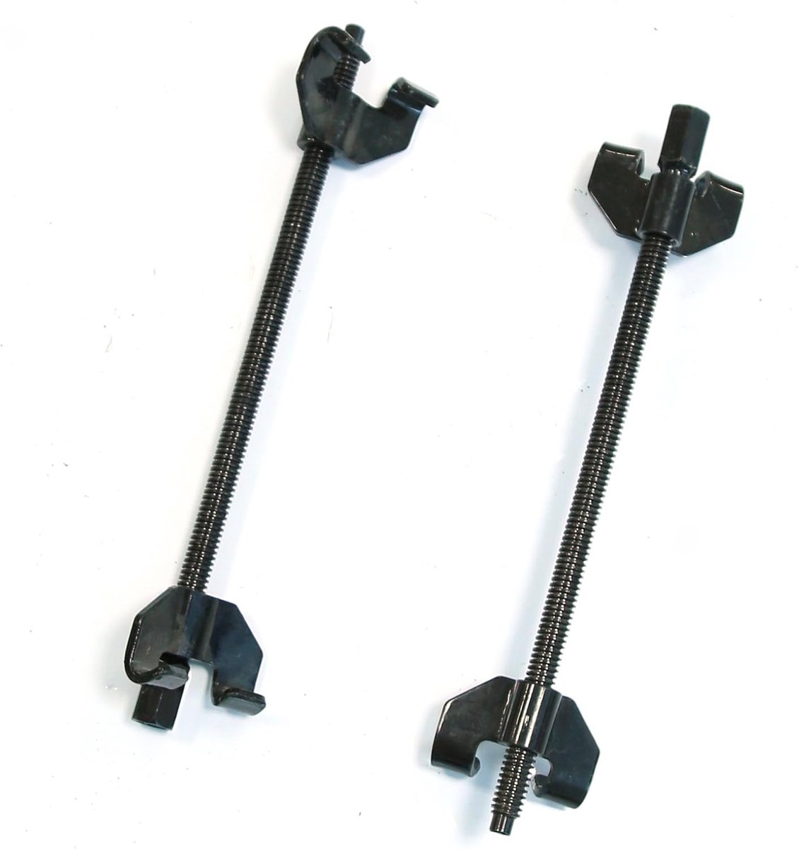Set van 2 professionele veerspanners – voor tuning – verlagen – 4 klauwen – spanwijdte tot 380 mm – voor neerlaatveren, tang voor schokdempers