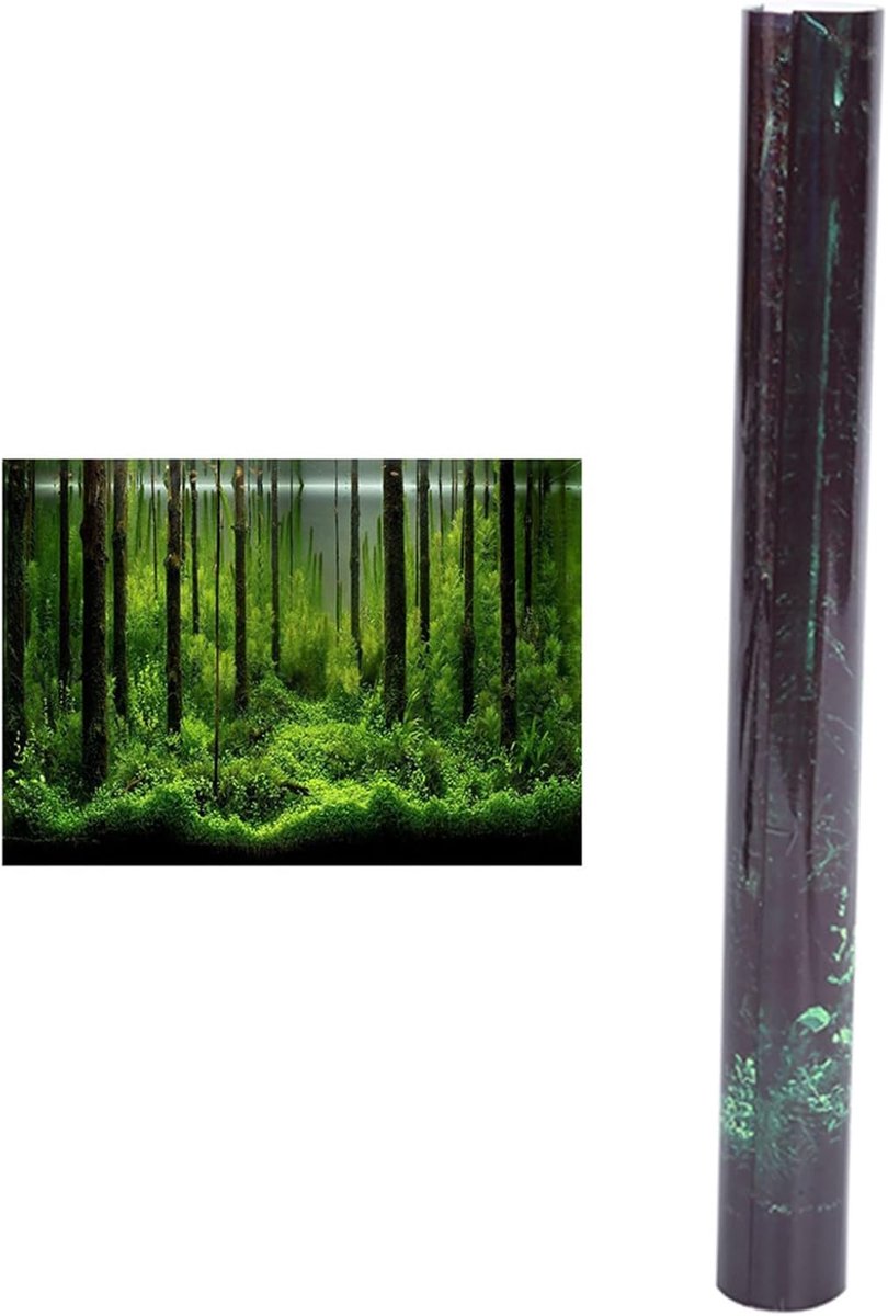 Onderwater Bos Aquarium Achtergrond Papier - PVC Zelfklevende Dubbelzijdige Tank Achtergrond voor 61x30cm Aquarium