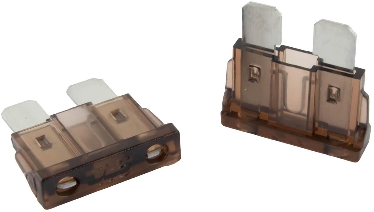 Platte steekzekering 7,5 A bruin; autozekering 19 mm platte zekering 32 V/DC boot caravan