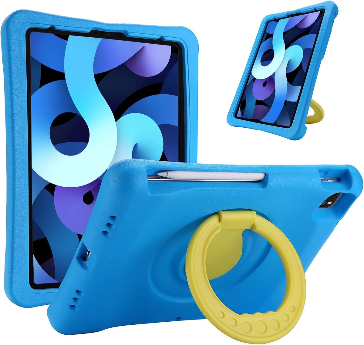Kids Hoes voor iPad Air 5 10,9" 2022 / Air 4 10,9" 2020 / iPad Pro 11 2020 / iPad Pro 11 2018, Schokbestendig Kids Kinderen Case Cover Kinderhoes Kinderbeschermhoes met Standaard -Blauw