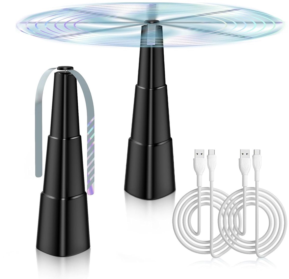 2 stuks oplaadbare vliegenverjagers houden, Fly Repellent Fan vliegenafweer draagbaar anti-vliegen en muggenbescherming ventilator vliegenventilator voor keuken, restaurants