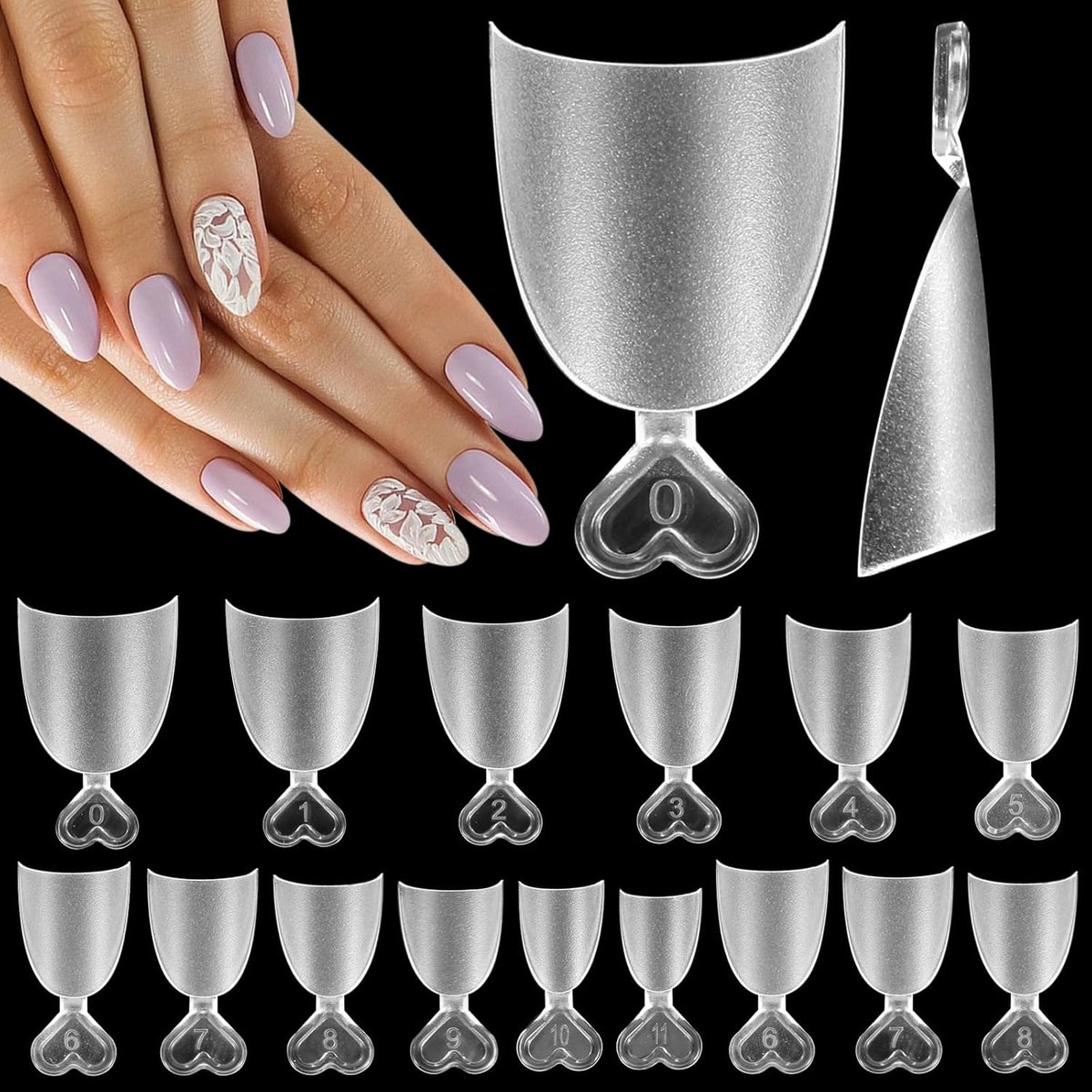 240 stuks korte ovale Franse nageltips, 12 maten, half dekkende matte nepnagel, gel valse Franse punt met handvat voor verlenging, Press-on nagel doe-het-zelf manicure