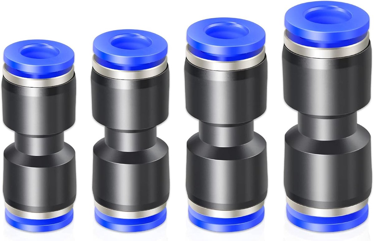 40 Stuks 4mm 6mm 8mm 10mm Buis OD Push To Connect Fitting Kits, rechte Pneumatische Connectoren (PU4 PU6 PU8 PU10)