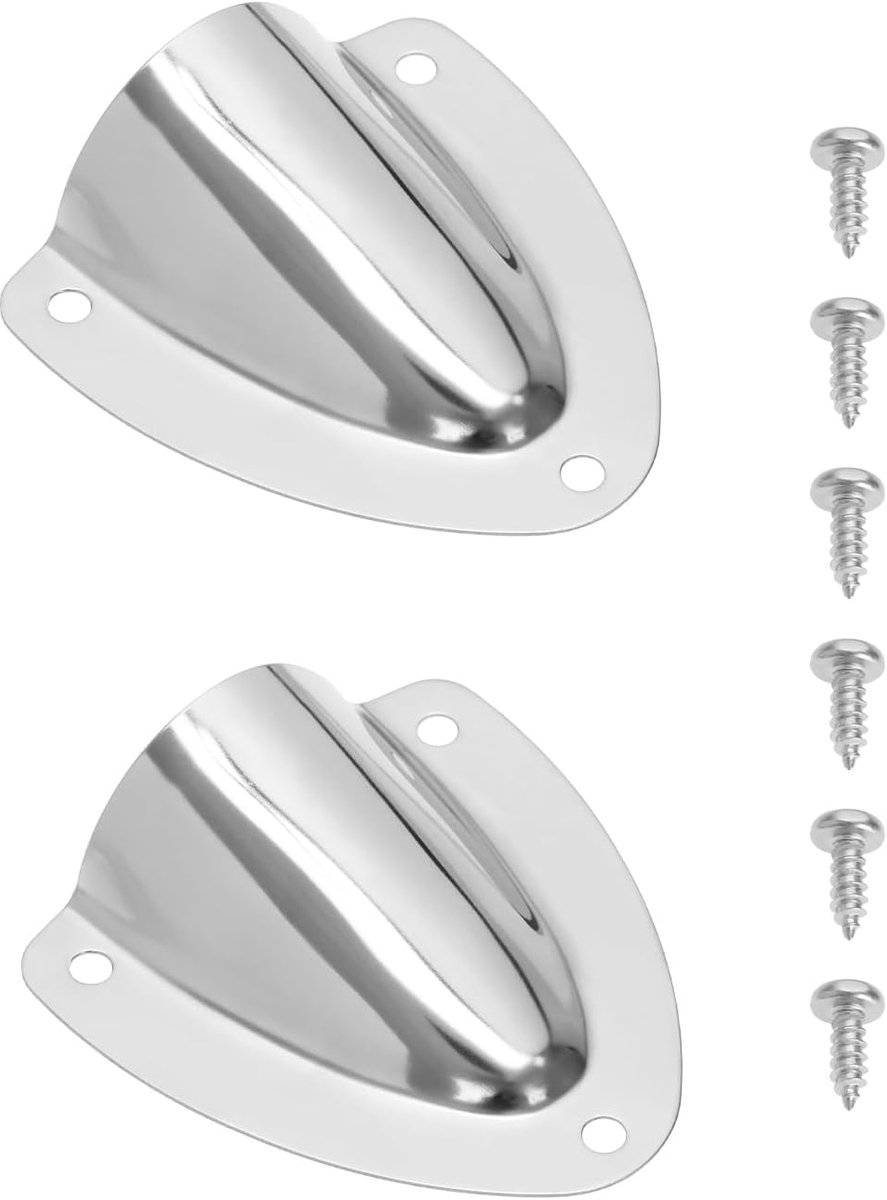 2-delige roestvrijstalen bootdraad ventilatiedeksel met schroef Bootdraad kap klauwschelp ventilatiedeksel voor maritieme boot jacht boot, zilver