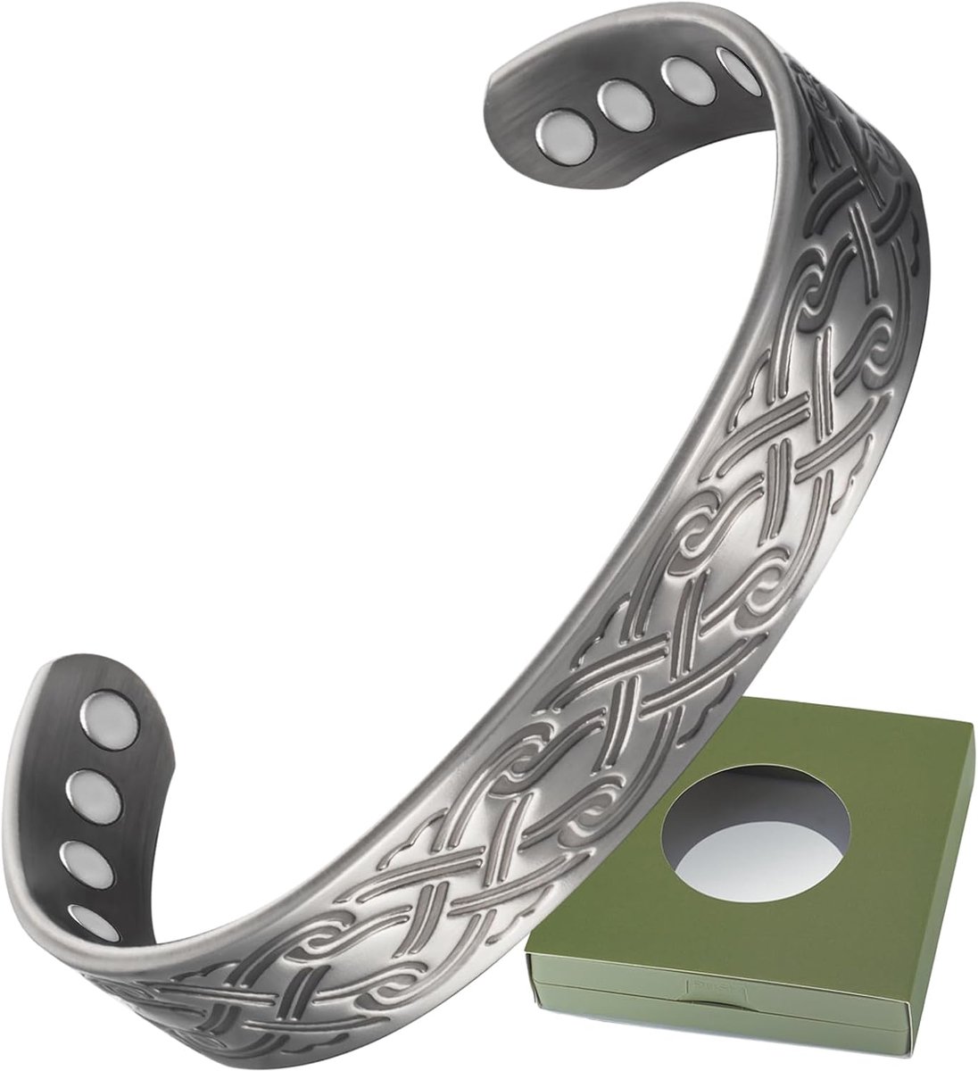 Koperen armband voor vrouwen, koperen manchet armband - 16 cm magnetische armband met geschenkdoos (CPB-2046S-FBM)