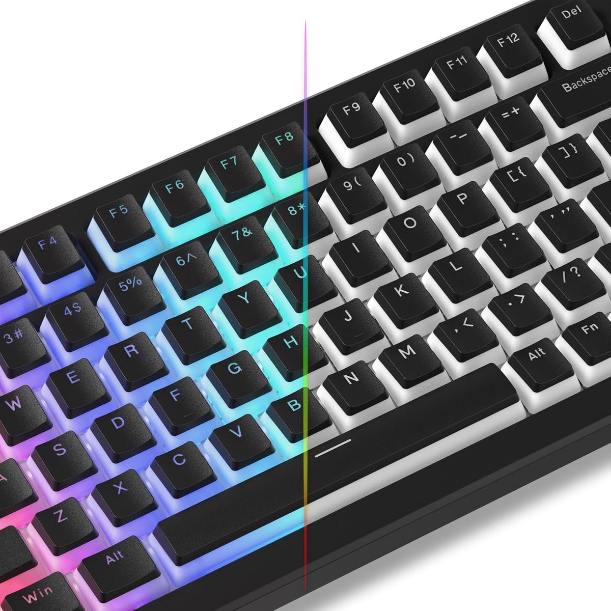 PBT Toetsenbord 130 Toetsen, Shine Through Keycaps, OEM-Profiel Voor 100%, 75%, 65%, 60% MX-Stem Switches, Zwart (ISO DE Niet Ondersteund)