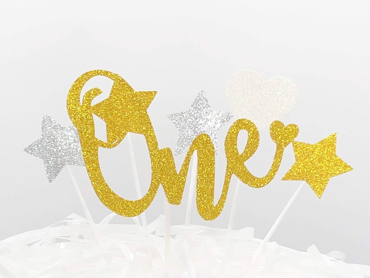 1 Count Glitter Gelukkige Verjaardag of Verjaardag Cake Decorating Topper - One - Goud
