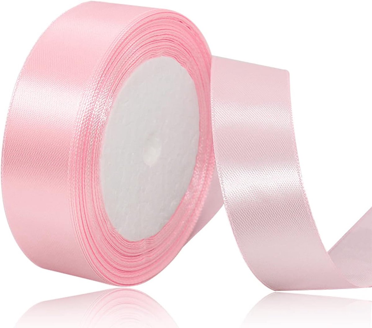 lint, 20 mm x 22 meter, blush roze, effen kleur, stof, voor inpakken, knutselen, ballons, naaiprojecten, lintjes, bruidsboeketten, bruiloftscadeaus