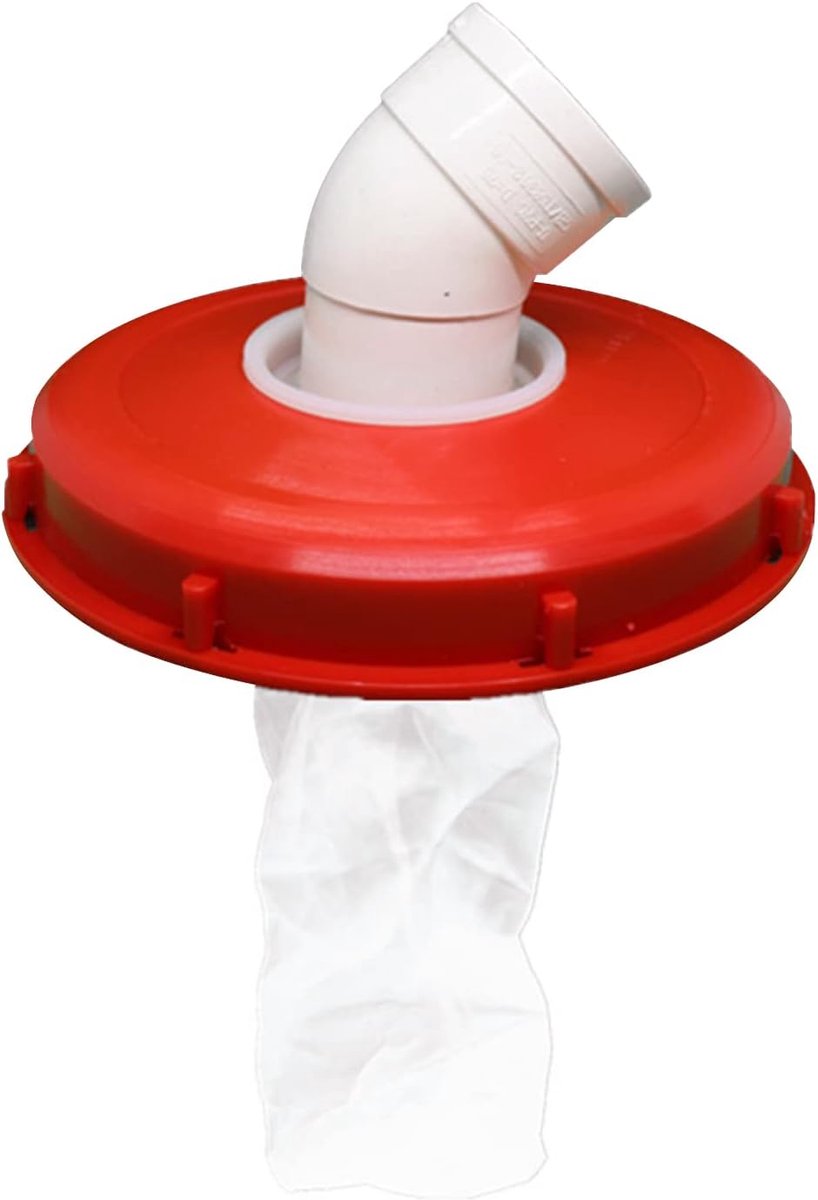 Dekselfilter, nylon, IBC dekselfilter, regenwaterfilter, DN 150/ DN 225, DN 75mm, IBC Container IBC houder, deksel filter (DN 225, DN 75, 45°)