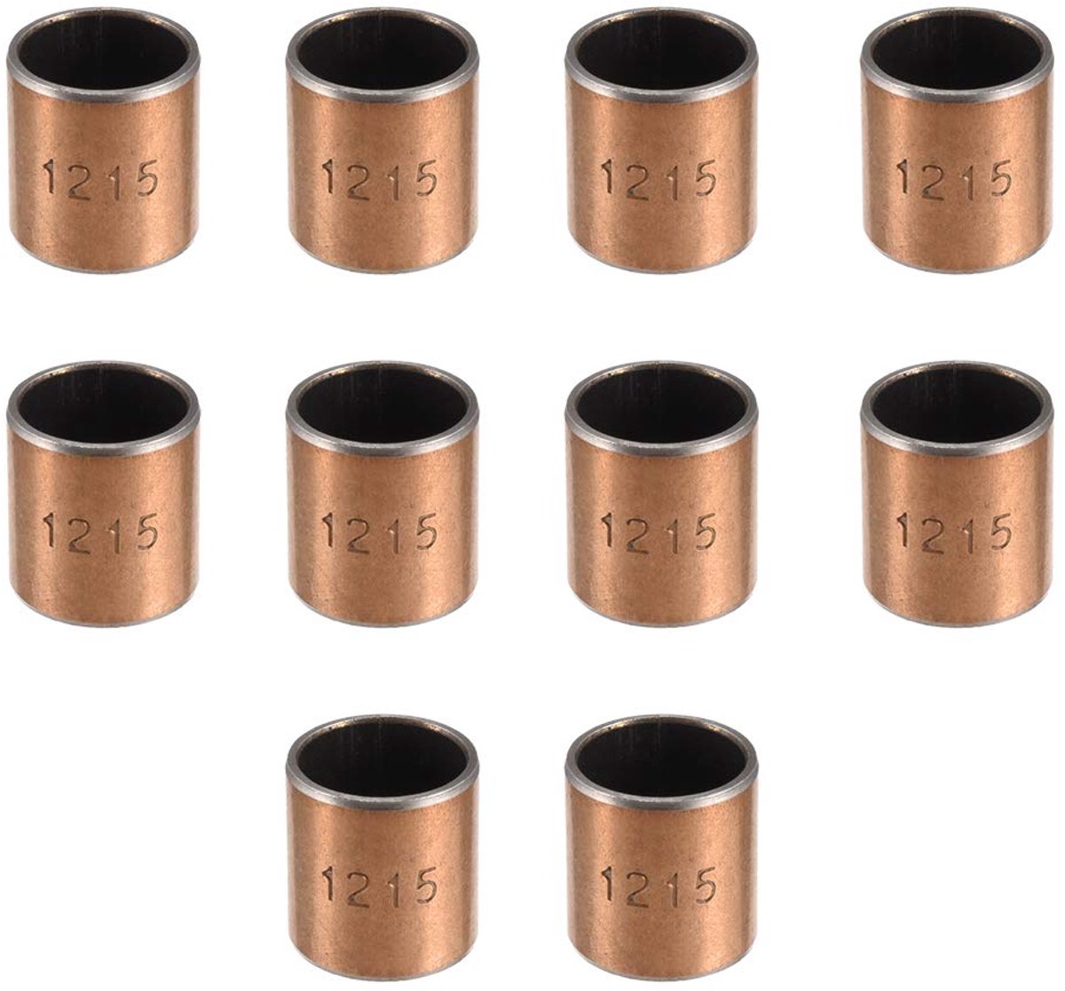 sourcing map lagerbussen 12mm boring x 14mm buitendiameter x 15mm lengte glijlager gewikkelde olovrije bussen 10 stuks
