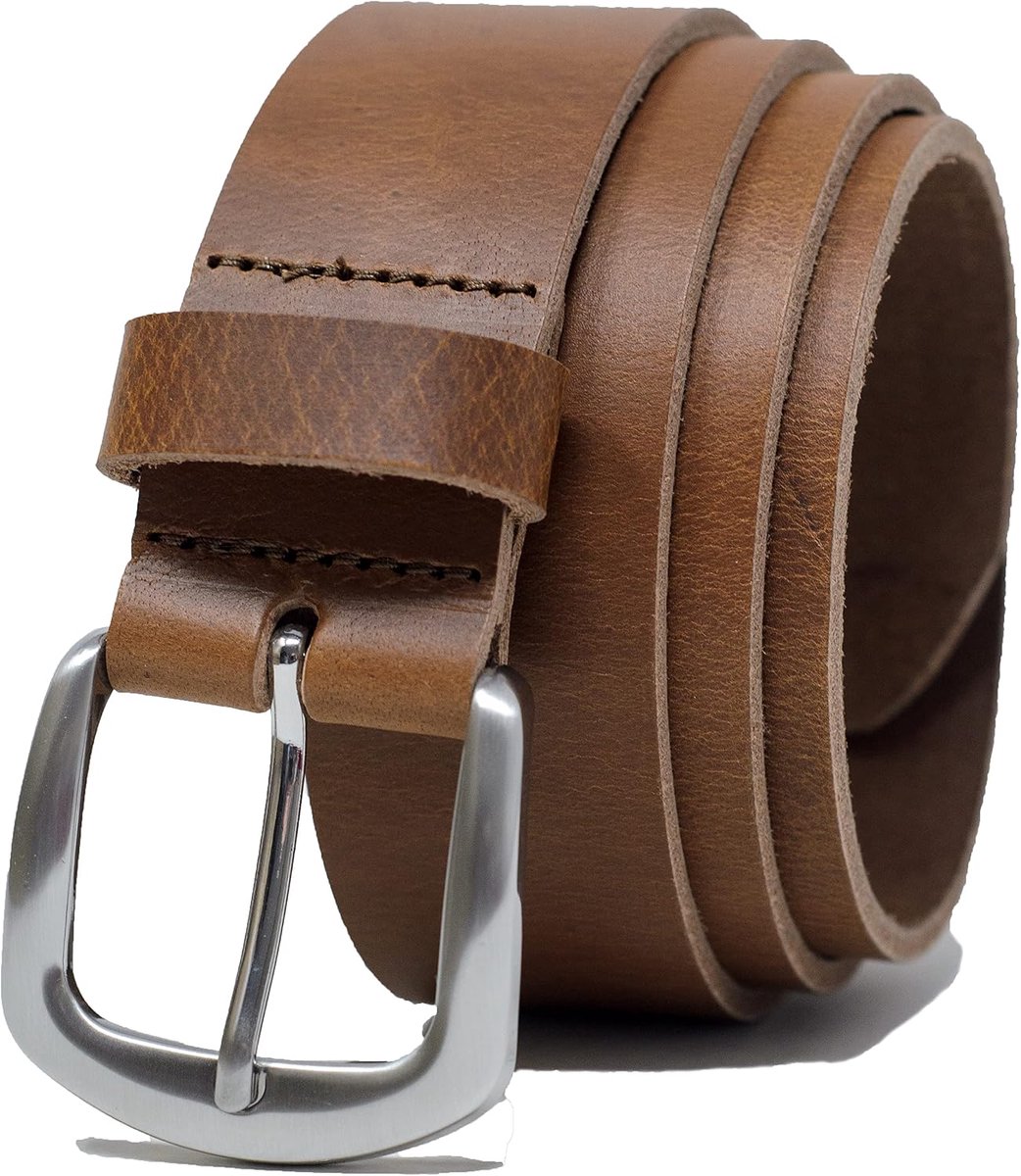 Ridge Gemaakt in Engeland 38mm volledig verbergen lederen riem met paardenschoengesp, bruin, XXL (112/122 cm Taille)