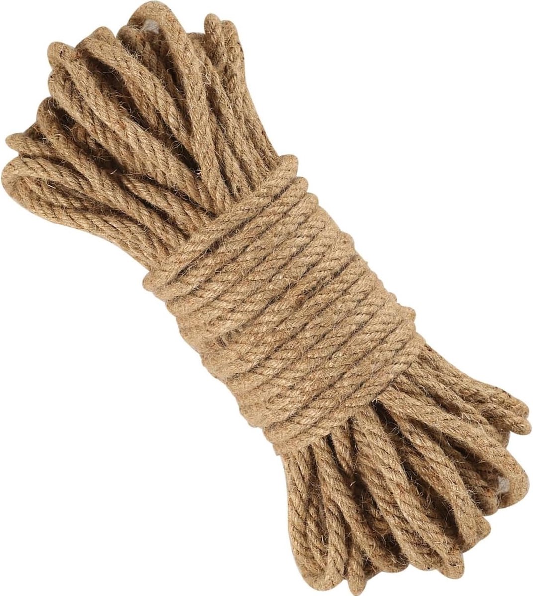 6mm dikke jute touw, natuurlijke dikke touw koord jute touw voor kunst ambachten DIY decoratie cadeau wikkelen tuin, varen, huisdieren, multi-Purpose Utility hennep touw touw touw (20M (64FT))