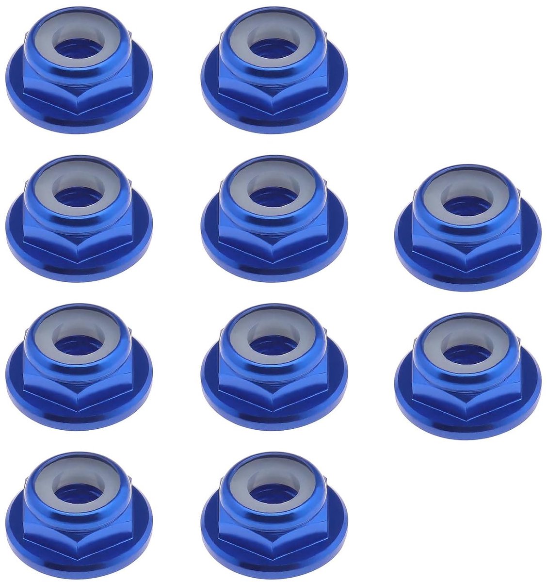 Moeren Aluminium Nylon Insert Zelfslot Hex Moeren Voor 1/10 Schaal RC Auto Truck Buggy Crawler Wielen Onderdelen Royal Blue