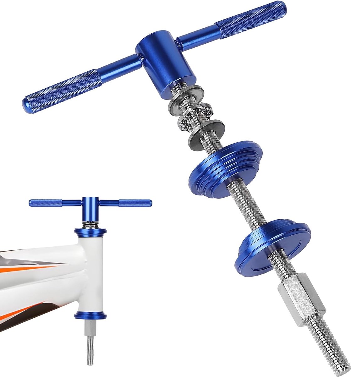 efuturetime Fietsdrukgereedschap voor centrale beweging en voor het stuursysteem, CNC-aluminiumlegering + gelegeerd staal