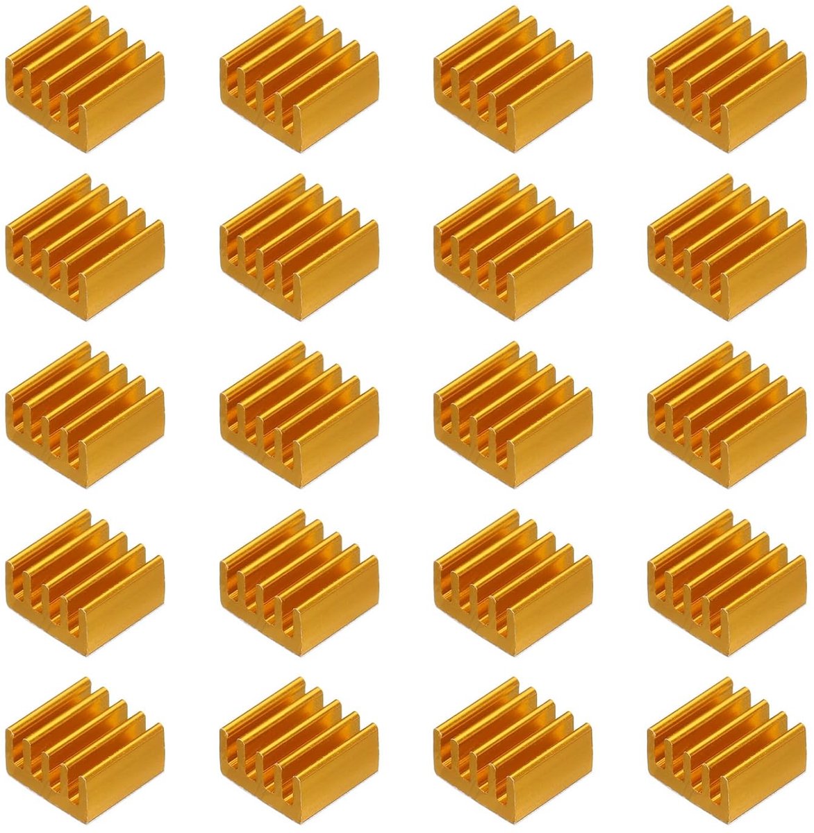 Koellichaam 9 x 9 x 5 mm, aluminium koellichaam koeling met vaste sticker voor Chip CPU power transistor FET IC vermogenstransistor, goud