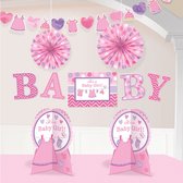 Amscan Geboorte-decoraties Meisje 10-delig Roze