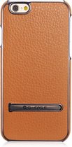 iPhone 6 Plus  / 6S Plus Plating Series G-Case Echt Leer back case cover hoesje met stand Bruin
